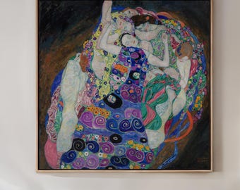 Gustav Klimt The Virgin Canvas Wall Art, Art Nouveau Famous Woman Fine Art Painting