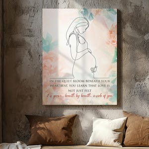Pregnancy Line Art Canvas Print, Pregnancy Poster Gift, Pregnant Woman Wall Art Print, Gift for Pregnant Women, Pregnancy Line Art Print