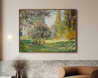 Claude Monet Parc Monceau Canvas Print, Paris Park Wall Art, Impressionist Garden Oil Painting Decor, Classic French Fine Art