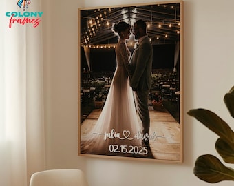 Personalized Photo to Canvas Print Wall Art, Framed Custom Family Wall Art, Custom Your Photo On Canvas Wall Art, Wedding Gift Idea