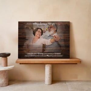 Custom Photo Canvas Memorial Portrait, Sympathy Gift Wall Decor, Loved One Memorial Canvas, Personalized Sympathy Gift for Wife Portrait Art