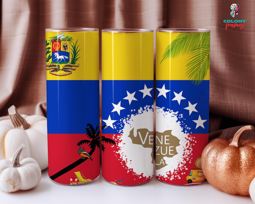 Venezuela Flag Tumbler, Patriotic National Colors Design for Coffee and ...