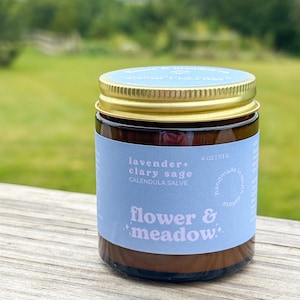 All-Purpose Organic Balm, Clary Sage & Lavender Essential Oils, Deeply Moisturizing Salve