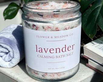 Bath Salts Lavender Relaxation Gift | Epsom Salt Soak for Stress Relief | Spa Gift for Her Under 30 | Natural Bath Soak Himalayan Salt
