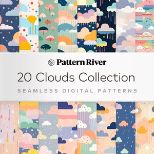 20 Clouds Seamless digital patterns collection