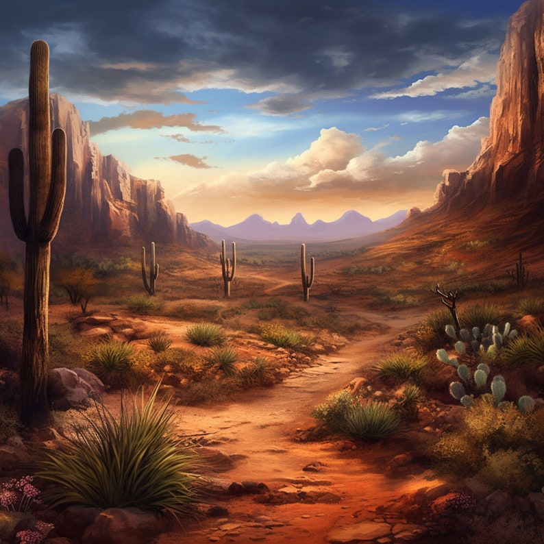 Desert Wall Art Print Arizona Terrain Landscape Desert Majesty Digital