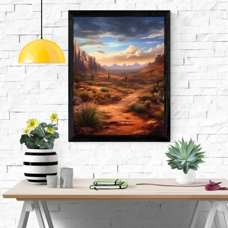 Desert Wall Art Print Arizona Terrain Landscape Desert Majesty Digital