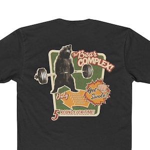 Barbed Wire Apparel Bear Complex T-shirt, Gym, Workout, CrossFit, Gift for Him or Her, Muscle, Casual Wear, Unisex, Bear Complex, Barbell