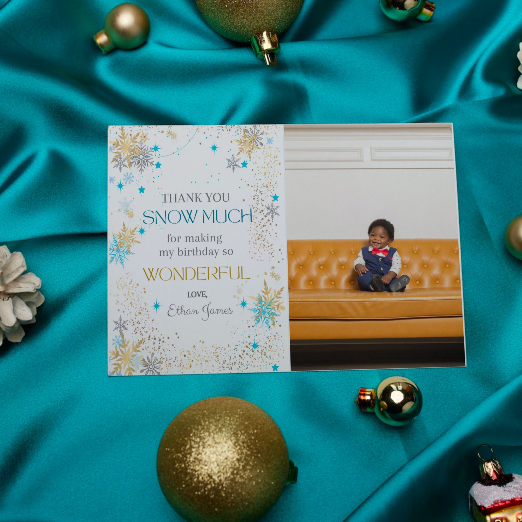 INSTANT DOWNLOAD | Editable Winter Onederland Thank You Card | Blue ...