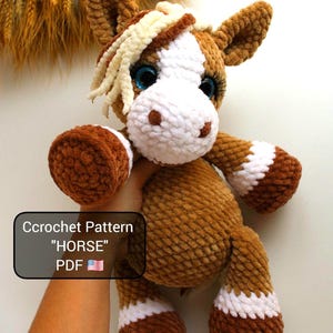 Crochet Horse Pattern: Amigurumi Toy with Photo & Video - ENGLISH (PDF Pattern