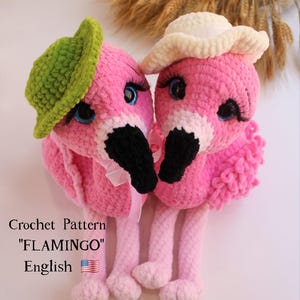 Crochet Pattern &quot;FLAMINGO&quot;/Crochet Pattern English/FLAMINGO/Pattern FLAMINGO/Amigurumi pattern