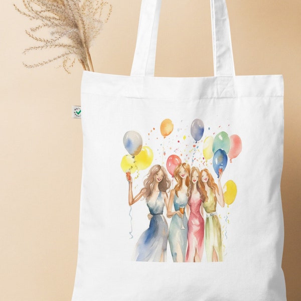 Organic tote bag - bachelorette party JGA - party girls
