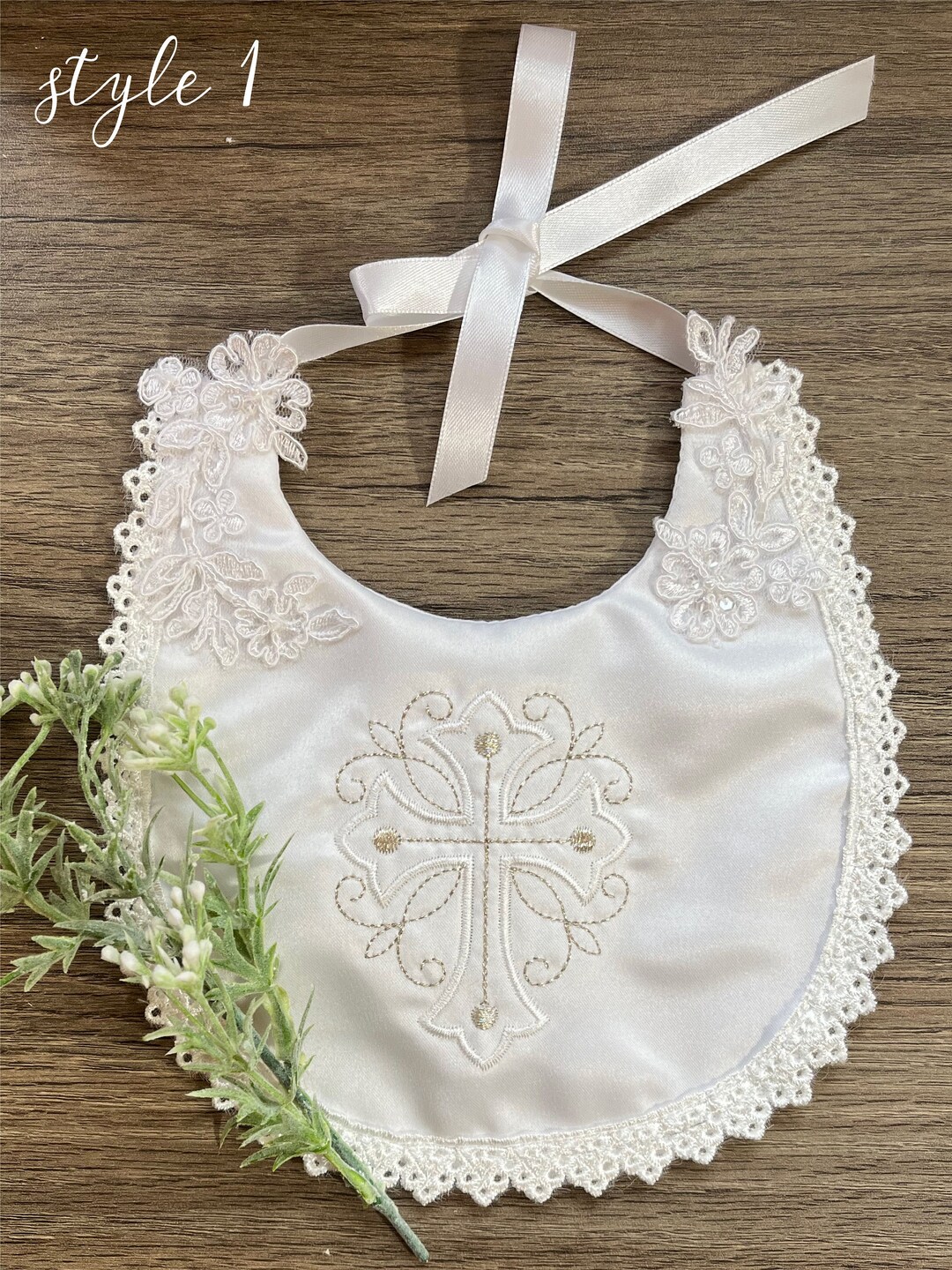 Christening/baptismal Embroidered Cross Bibs Keepsake Baby Gift Boy & Girl Made to Order Etsy