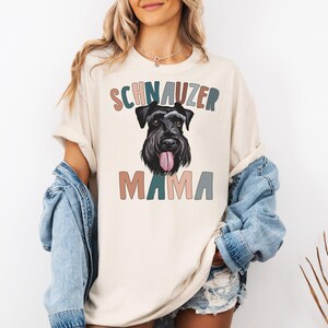 Mini Schnauzer Puppy Mama T-Shirt, Schnauzer Mom Shirt, Ladies Schnauzer Dog Shirt, Schnauzer Mommy Tee