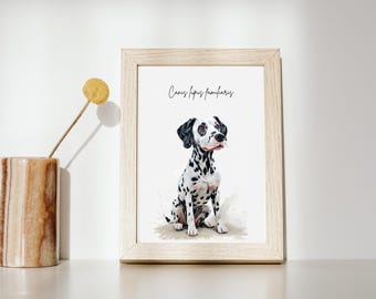 Dalmatiner Hund Poster, Dalmatiner Wand Kunst Druck, Hund Poster Download, Dalmatiner Haustier Portrait, Hunderasse Wand-Dekor, Dalmatiner Poster