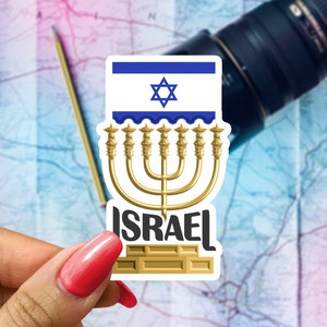Israel Travel Sticker, Passport Souvenir, Israeli Suitcase Decal, Vacation Stickers