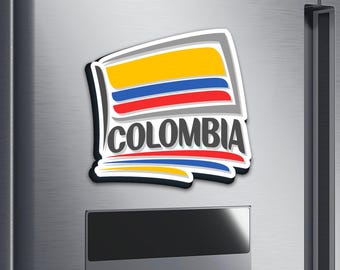 Colombia Flag Wooden Fridge Magnet - Travel Souvenir Gift