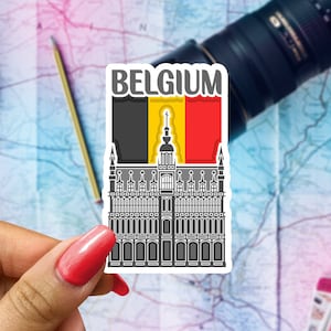 Belgium Travel Sticker, Passport Souvenir, Belgian Suitcase Decal, Vacation Stickers