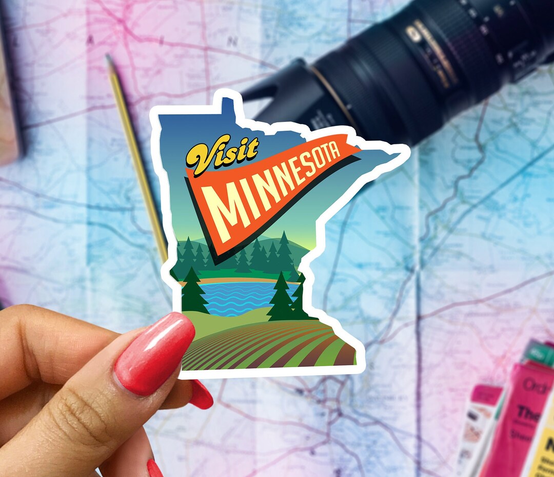 Mn Tags Sticker Minnesota Travel Sticker, State Souvenir, Minnesota Suitcase Decal ...