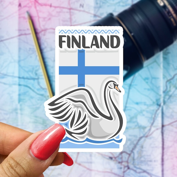 Finland Travel Sticker, Passport Souvenir, Finnish Suitcase Decal, Vacation Stickers