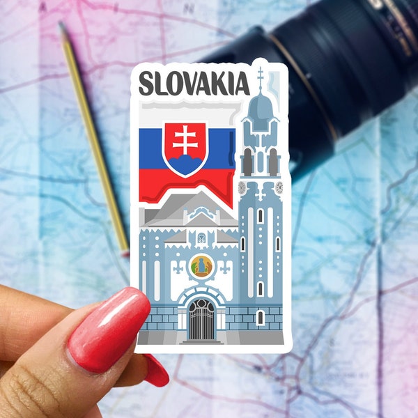 Slovakia Travel Sticker, Passport Souvenir, Slovakian Suitcase Decal, Vacation Stickers