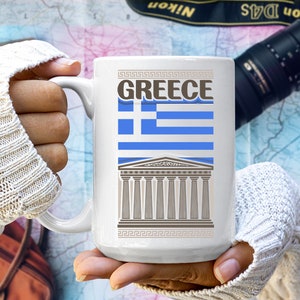 Greek-Inspired Travel Coffee Mug: Sip the Beauty of Greece On-the-Go