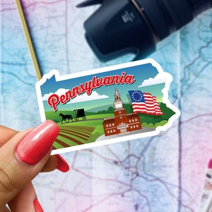 Pennsylvania Travel Sticker, State Souvenir, Pennsylvania Suitcase Decal, Vacation Stickers
