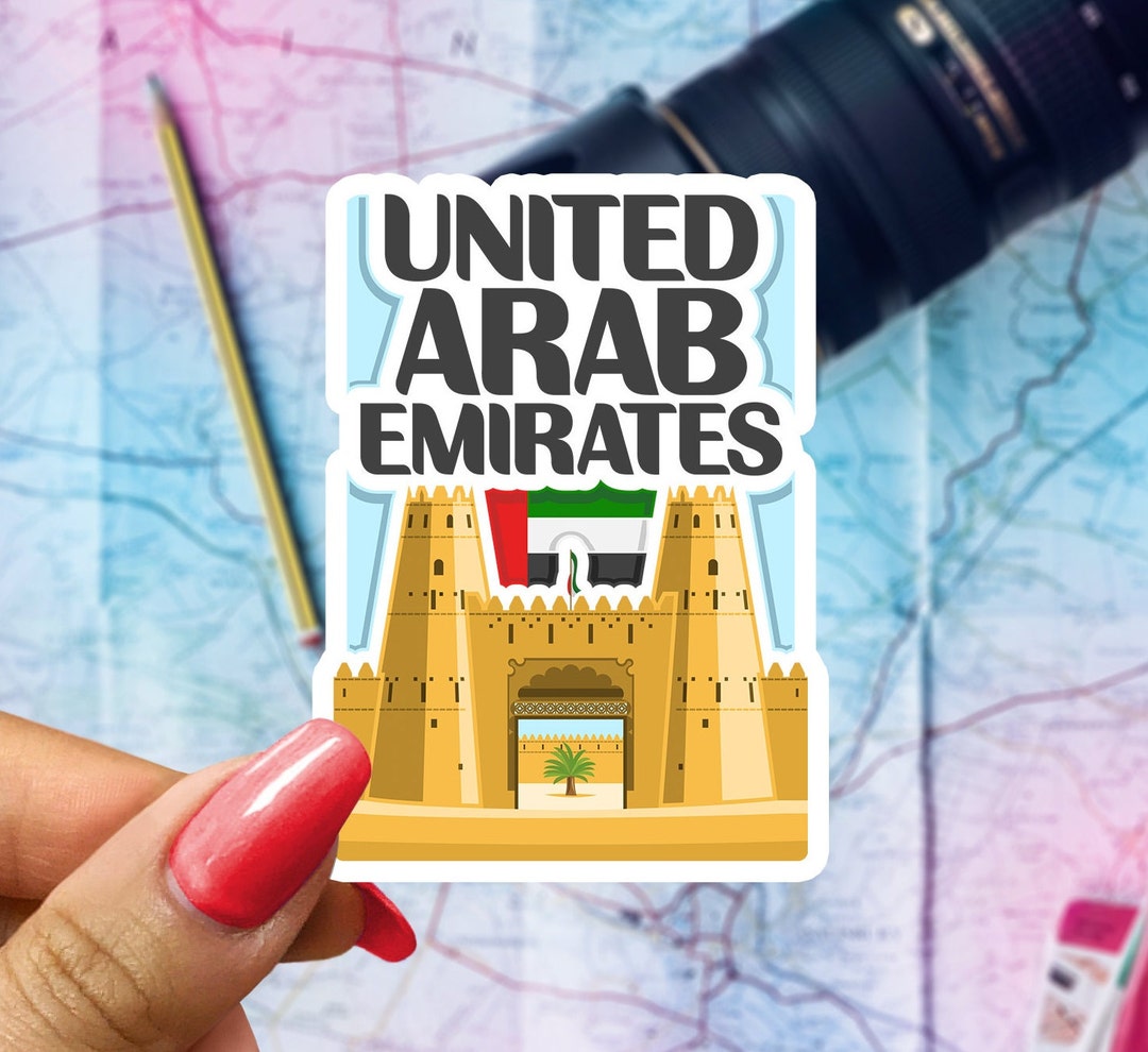 United Arab Emirates Travel Sticker, Passport Souvenir, UAE Suitcase ...