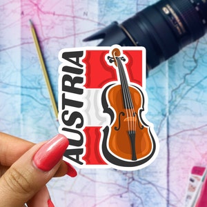 Austria Travel Sticker, Passport Souvenir, Austrian Suitcase Decal, Vacation Stickers