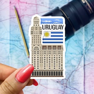 Uruguay Travel Sticker, Passport Souvenir, Uruguayan Suitcase Decal, Vacation Stickers
