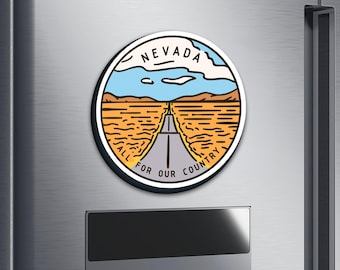 Nevada Round Wooden Fridge Magnet - Travel Souvenir Gift