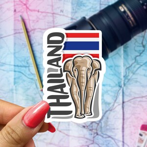 Thailand Travel Sticker, Passport Souvenir, Thai Suitcase Decal, Vacation Stickers