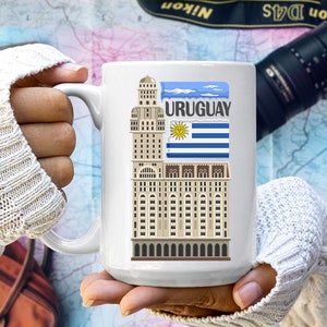 Uruguay-Inspired Travel Coffee Mug - Handcrafted Ceramic Wanderlust Mug
