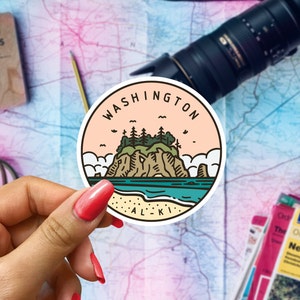 Washington Travel Sticker, State Souvenir, Washington Suitcase Decal, Vacation Stickers
