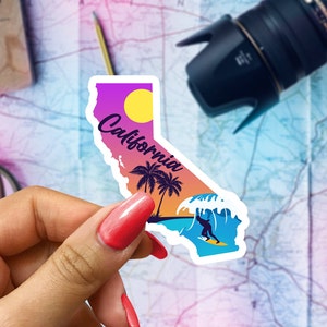 California Travel Sticker, State Souvenir, California Suitcase Decal, Vacation Stickers