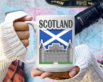 Scottish Travel Mug: Scotland Souvenir, Tartan Design