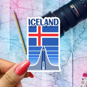 Iceland Travel Sticker, Passport Souvenir, Icelandic Suitcase Decal, Vacation Stickers