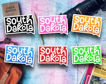 South Dakota Travel Sticker: Gloss Vinyl State Souvenir