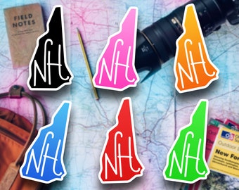 New Hampshire Sticker: Glossy State Souvenir Decal