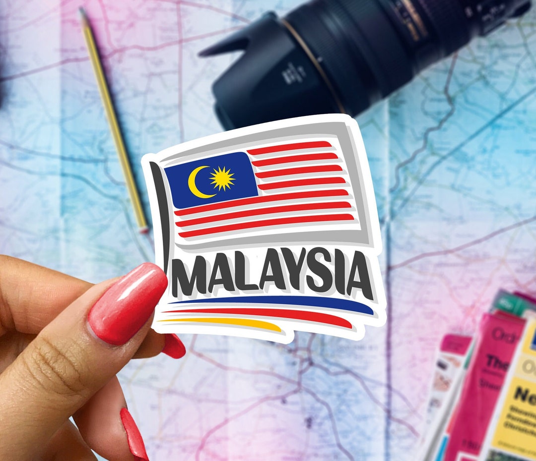 Malaysia Flag Travel Sticker, Passport Souvenir, Malaysian Suitcase