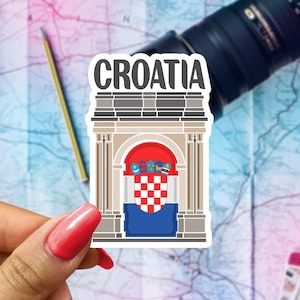 Croatia Travel Sticker, Passport Souvenir, Croatian Suitcase Decal, Vacation Stickers