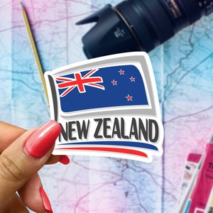 New Zealand Flag Travel Sticker, Passport Souvenir, New Zealander Suitcase Decal, Vacation Stickers