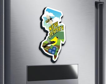 New Jersey Wooden Fridge Magnet - Travel Souvenir Gift