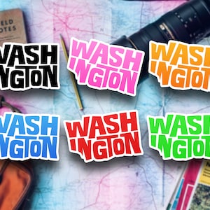 Washington Travel Sticker, State Souvenir, Washington Suitcase Decal, Vacation Stickers