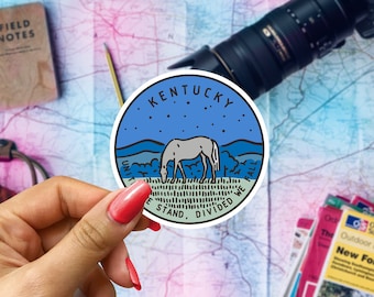 Kentucky Travel Sticker, State Badge Souvenir, Kentucky Suitcase Decal, Vacation Stickers