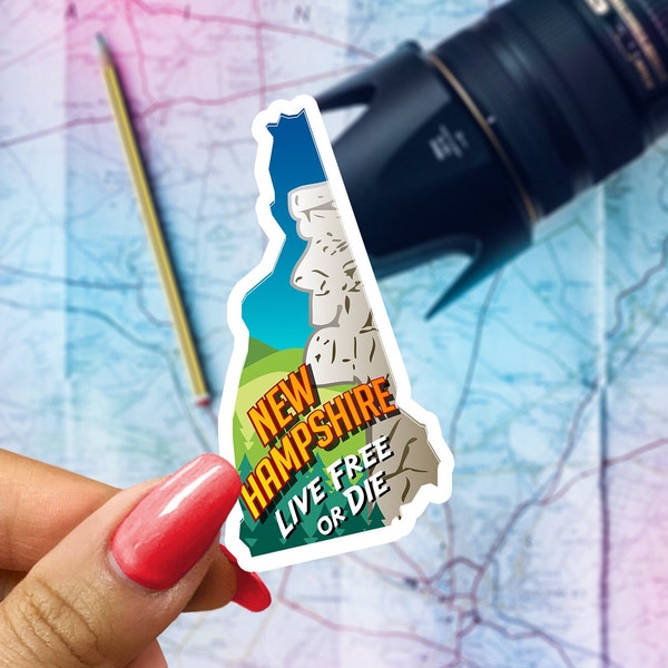 New Hampshire Travel Sticker, State Souvenir, New Hampshire Suitcase Decal, Vacation Stickers