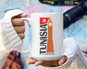 Tunisian-Inspired Travel Coffee Mug - Unique Ceramic Souvenir