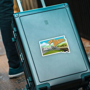 South Dakota Sticker: Glossy Vinyl State Souvenir Decal afbeelding 3