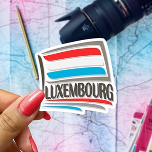 Luxembourg Flag Travel Sticker, Passport Souvenir, Luxembourger Suitcase Decal, Vacation Stickers