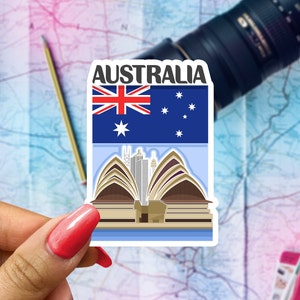 Australia Travel Sticker, Passport Souvenir, Australian Suitcase Decal, Vacation Stickers